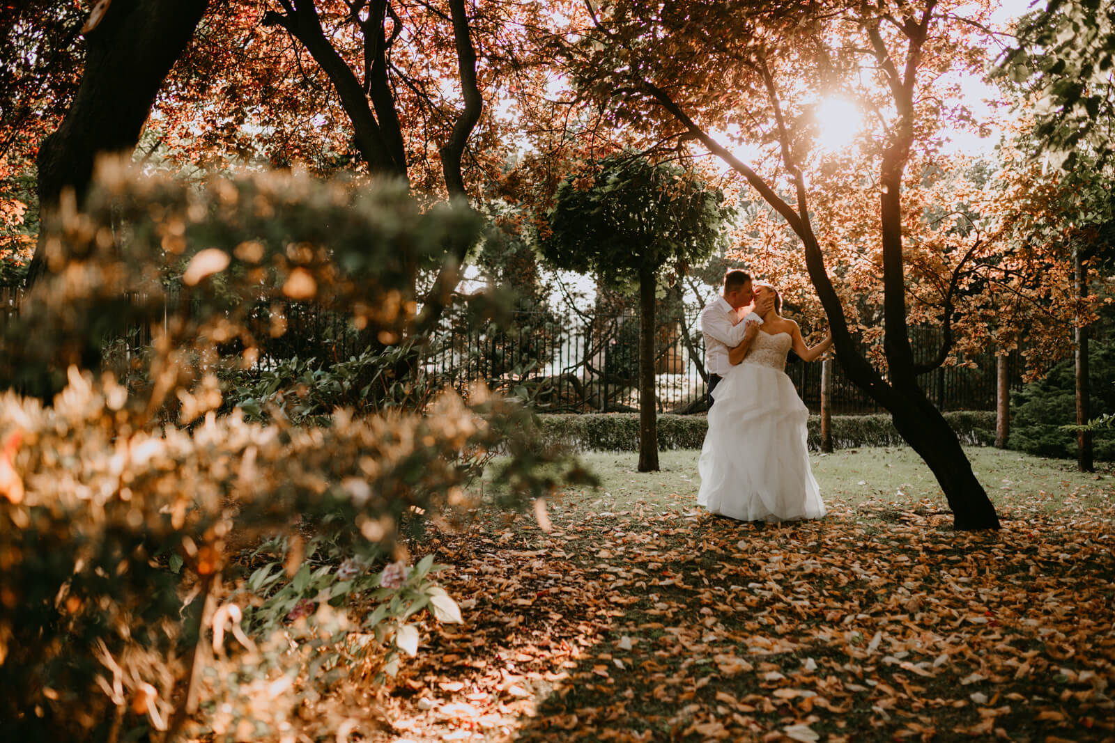 jesienna sesja ślubna w ogrodzie japońskim